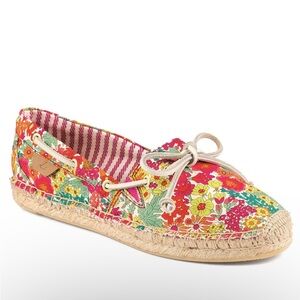 Sperry Top‎ Sider Women's Floral Fabric Boat Shoes Espadrille Boho Chic Size 9.5